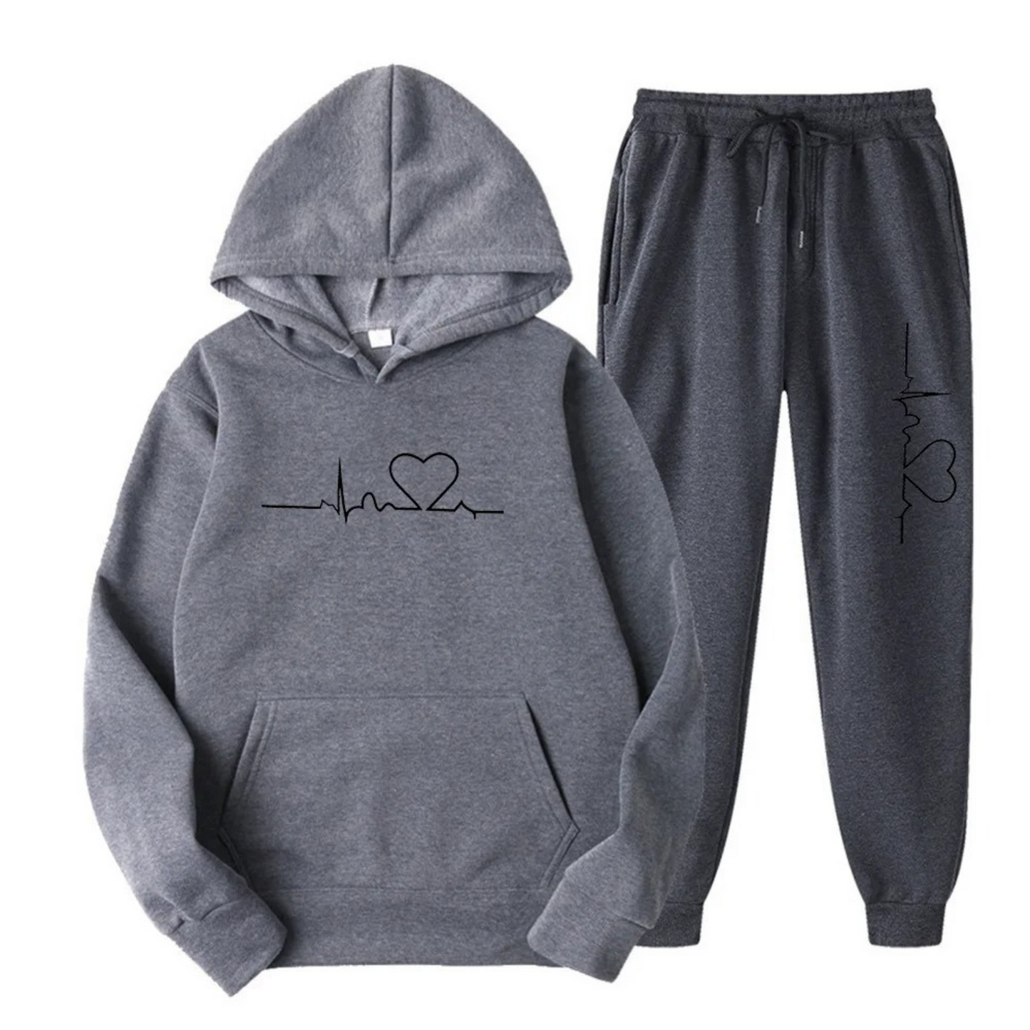 Sweat à Capuche et Pantalon de Sport Femme Cœur Amour