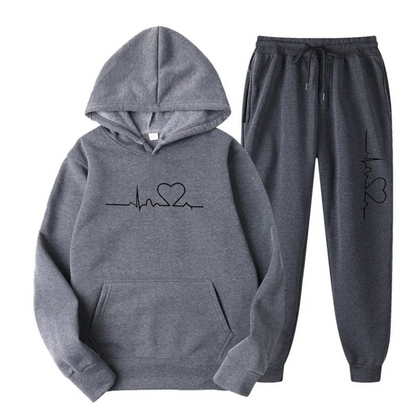 Sweat à Capuche et Pantalon de Sport Femme Cœur Amour