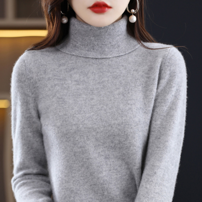 Pull Femme Cachemire Doux et Léger Col Roulé