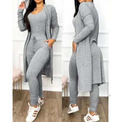 Survêtement Femme Marine : Gilet Long et Pantalon de Sport