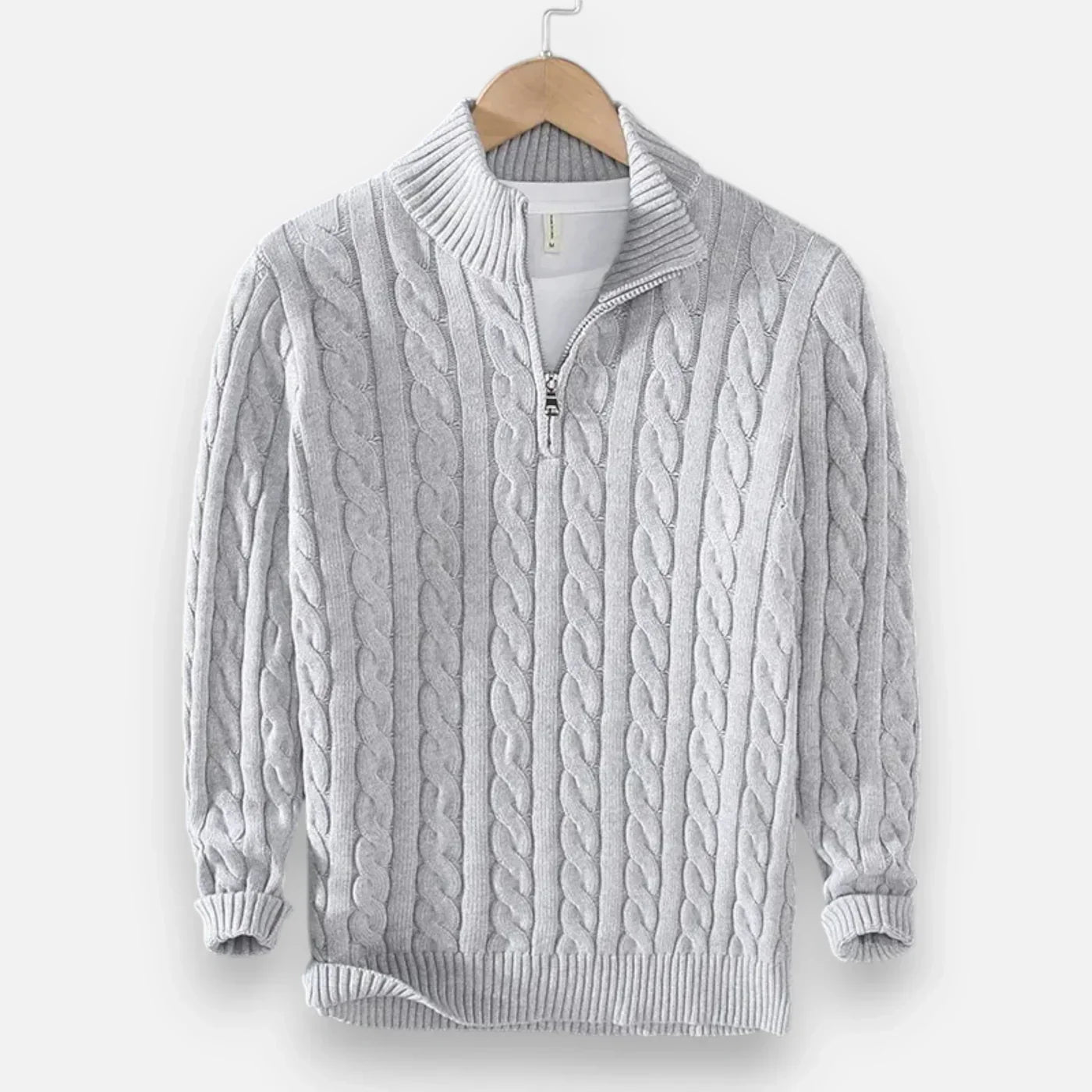 Pull Zippé Homme Col Roulé - Maille Épaisse et Confortable