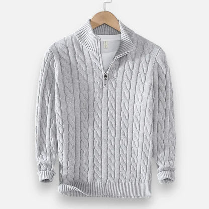 Pull Zippé Homme Col Roulé - Maille Épaisse et Confortable