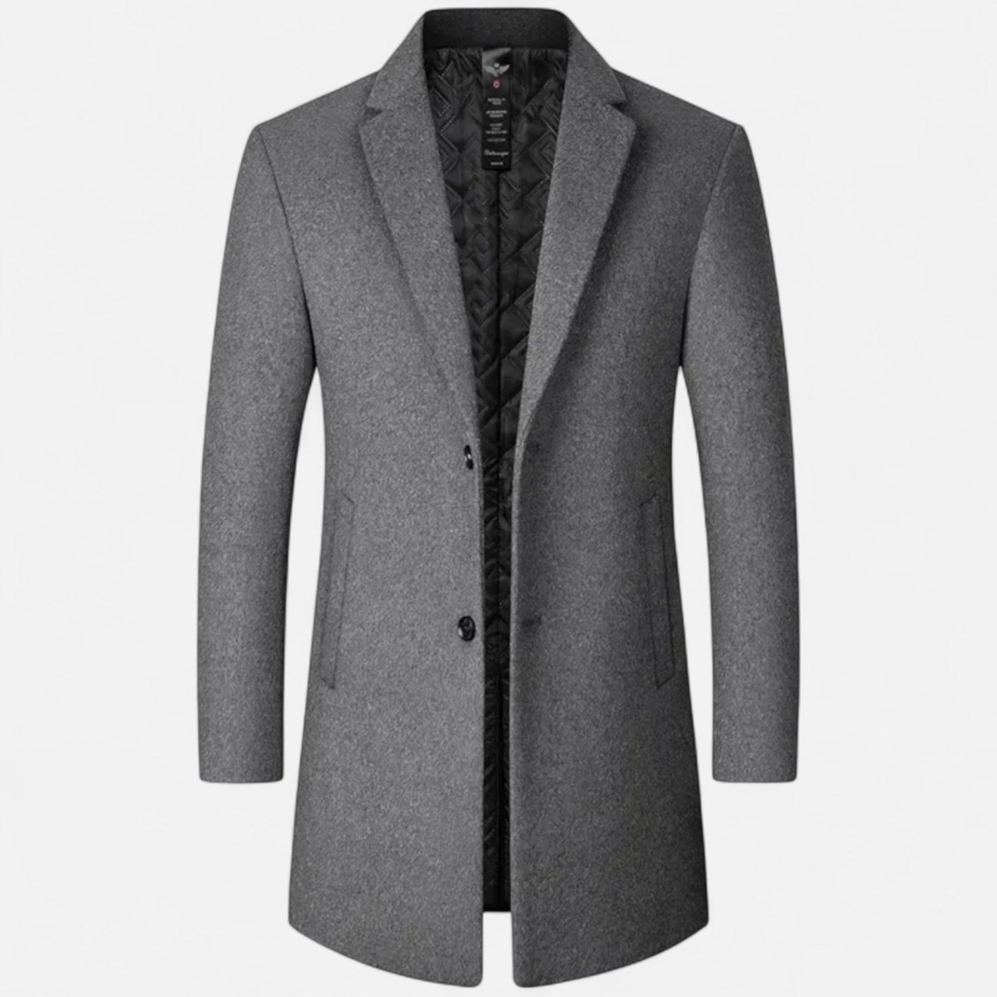Manteau Homme Hiver Laine Grise Épais et Confortable - PanierRoyale