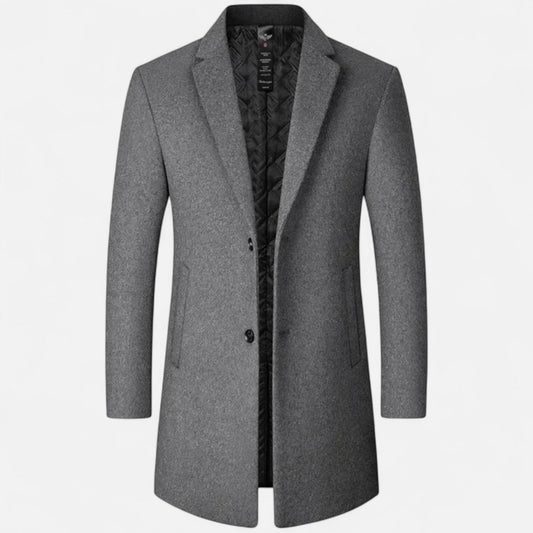 Manteau Homme Hiver Laine Grise Épais et Confortable - PanierRoyale