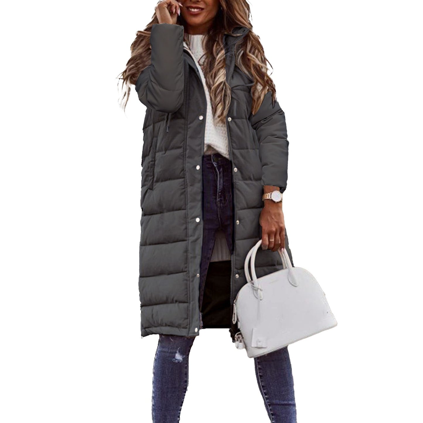 Manteau Femme Hiver Légère et Élégant avec Capuche