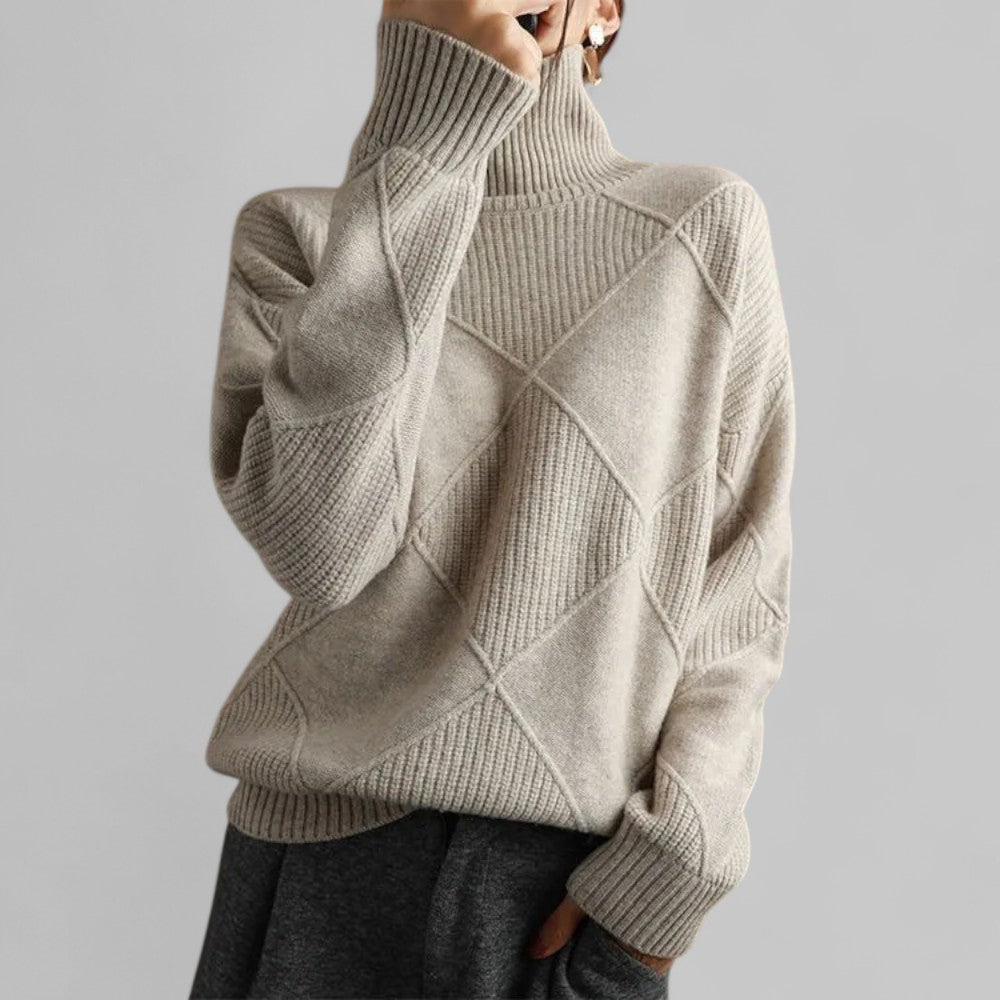 Pull Femme Grande Taille Hiver avec Col Roulé
