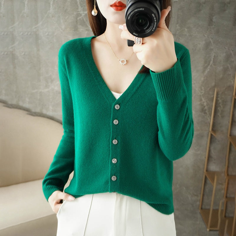 Cardigan Femme Cachemire Doux à Manches Longues Grande Taille