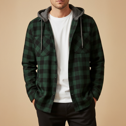 Chemise Veste Homme Coton Coupe Casual avec Capuche
