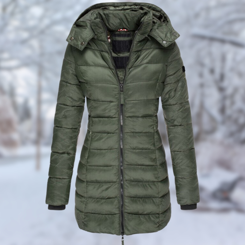 Manteau Femme Mi-Long Élégant avec Boutons pour Hiver