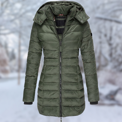 Manteau Femme Mi-Long Élégant avec Boutons pour Hiver