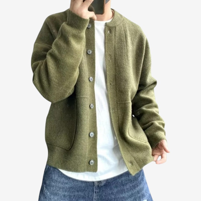 Cardigan Epais à Poches Col Rond pour Femme - PanierRoyale