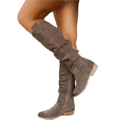 Bottes Femmes Daim Noir Hiver Classiques