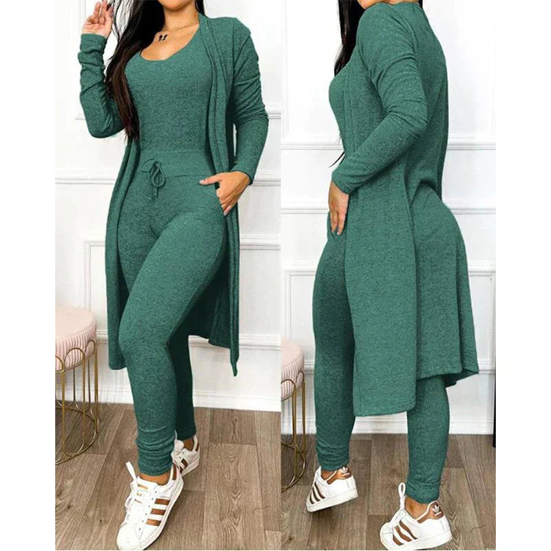 Survêtement Femme Marine : Gilet Long et Pantalon de Sport