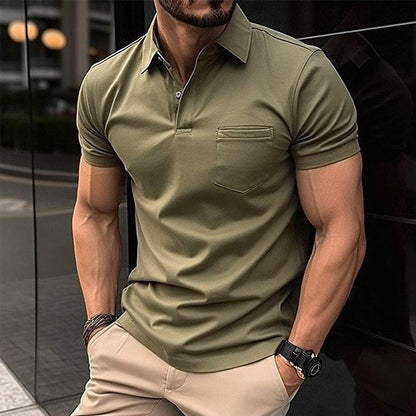 Polo Homme Noir Manches Courtes Élégant