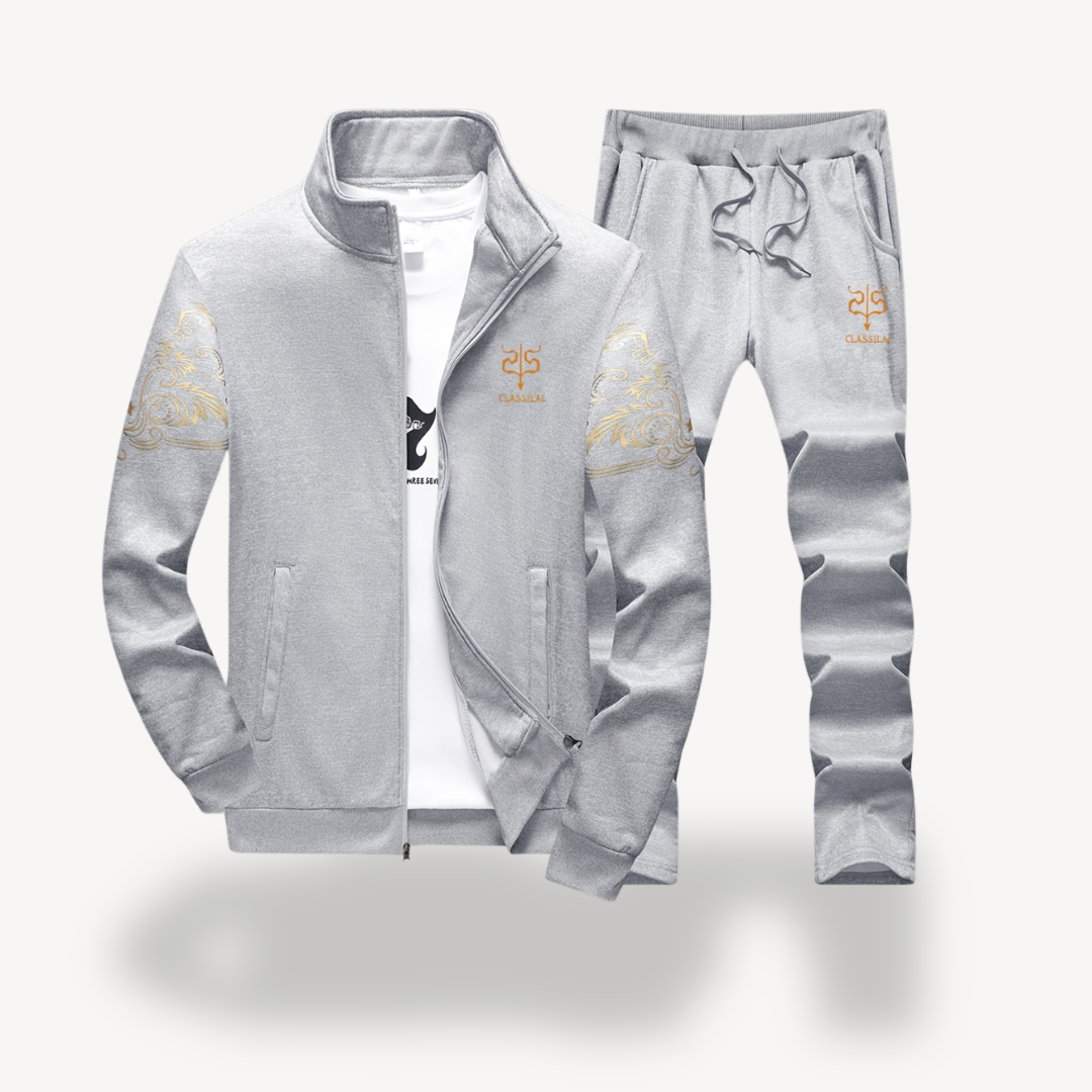 Survêtement Homme Chic Noir et Or pour Fitness et Détente