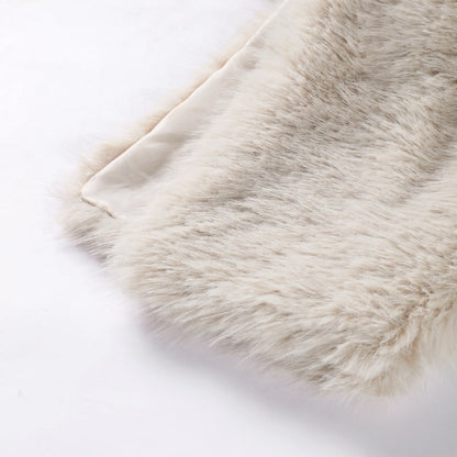 Pullover Femme Épaules Découvertes en Fausse Fourrure