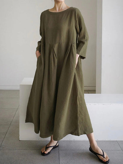 Robe Longue Femme Élégante en Lin pour Femme