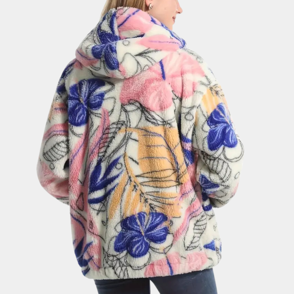 Veste à capuche à motif floral - vue 2
