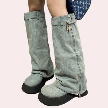 DULCE - Bottes d'Hiver Élégant en Jean pour Femmes