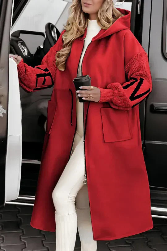 Manteau Femme Hiver Élégant - Veste Imperméable avec Capuche et Manches Douces
