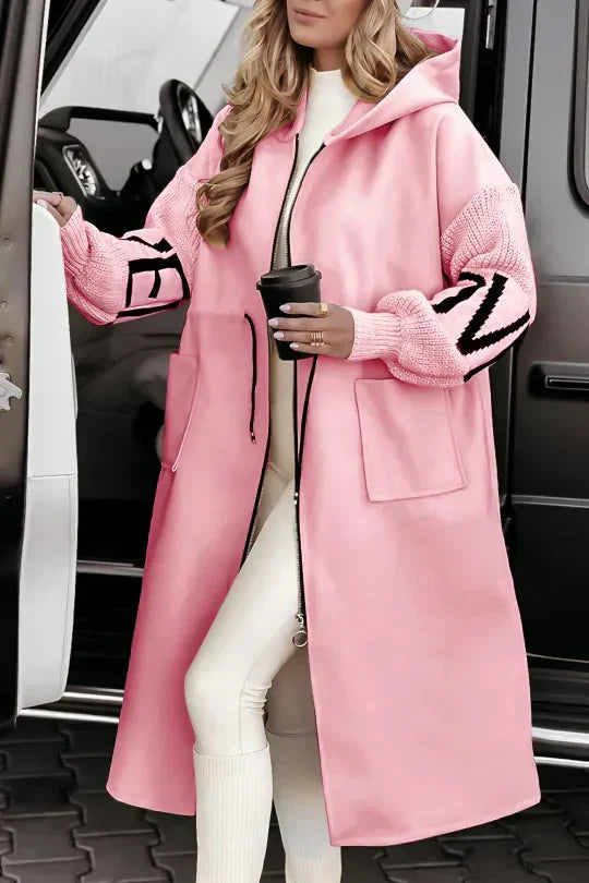 Manteau Femme Hiver Élégant - Veste Imperméable avec Capuche et Manches Douces