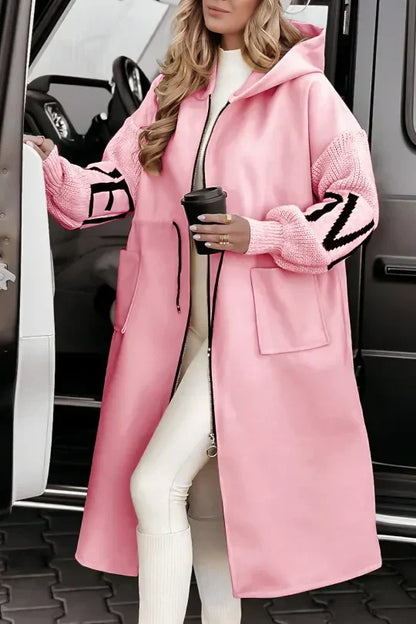 Manteau Femme Hiver Élégant - Veste Imperméable avec Capuche et Manches Douces