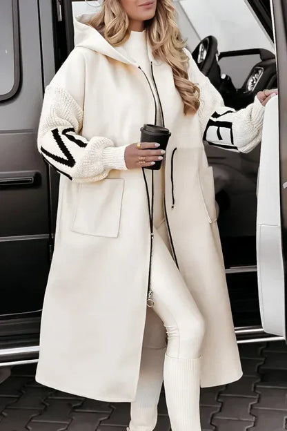 Manteau Femme Hiver Élégant - Veste Imperméable avec Capuche et Manches Douces