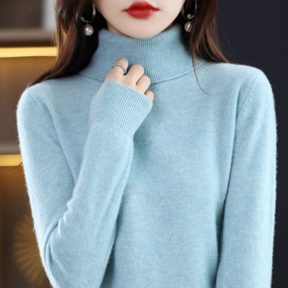 Pull Femme Cachemire Doux et Léger Col Roulé