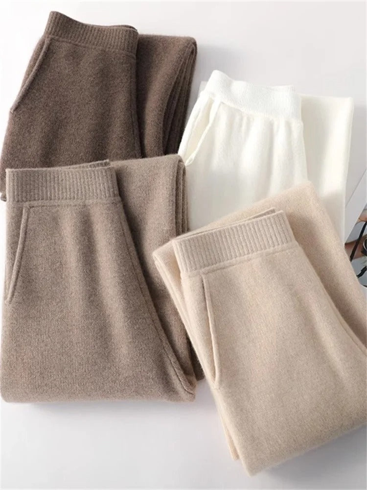 Pantalon Élégant Haut de Gamme à Jambes Larges pour Femme