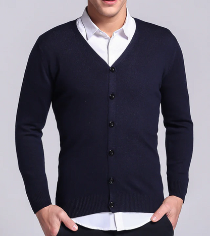 Cardigan épais à manches longues et col V confortable