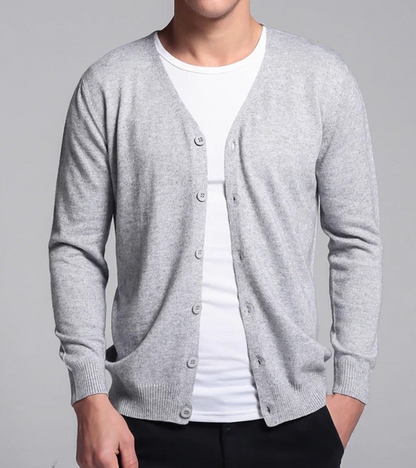 Cardigan épais à manches longues et col V confortable