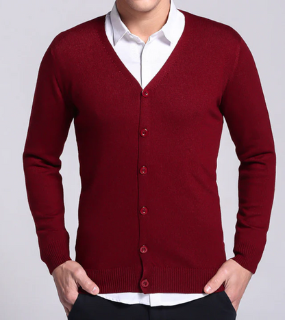 Cardigan épais à manches longues et col V confortable