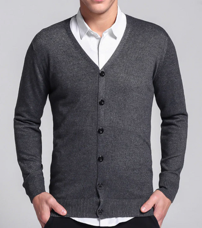Cardigan épais à manches longues et col V confortable