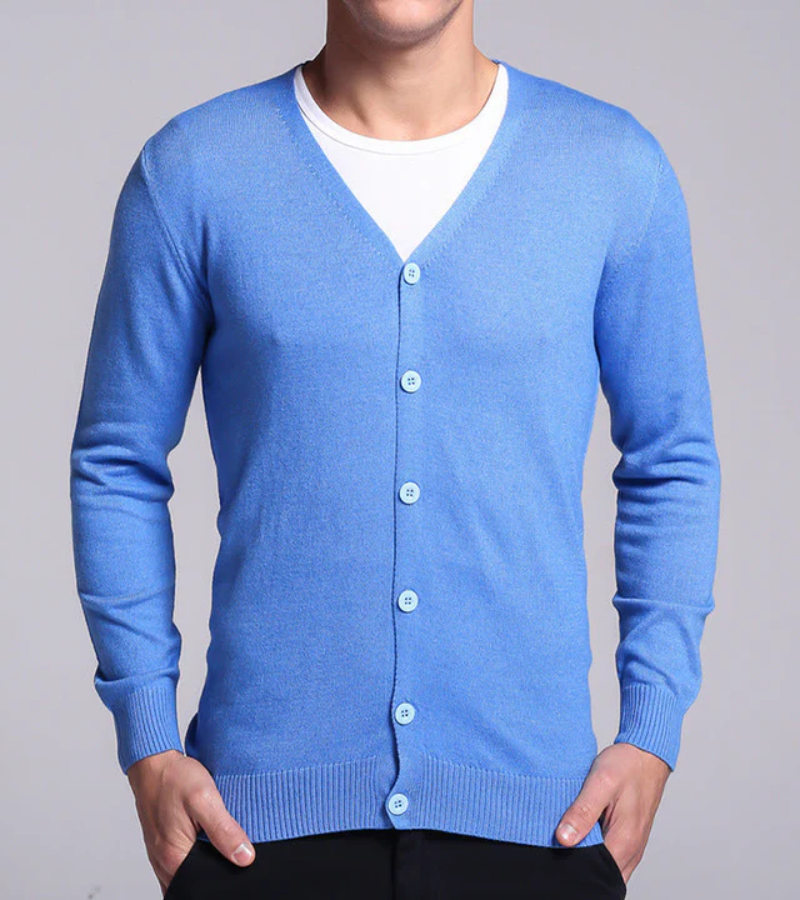 Cardigan épais à manches longues et col V confortable