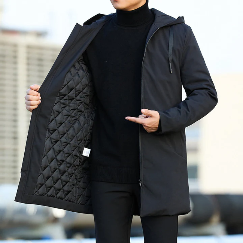 Veste à capuche hiver chaud avec manches longues et zip - PanierRoyale