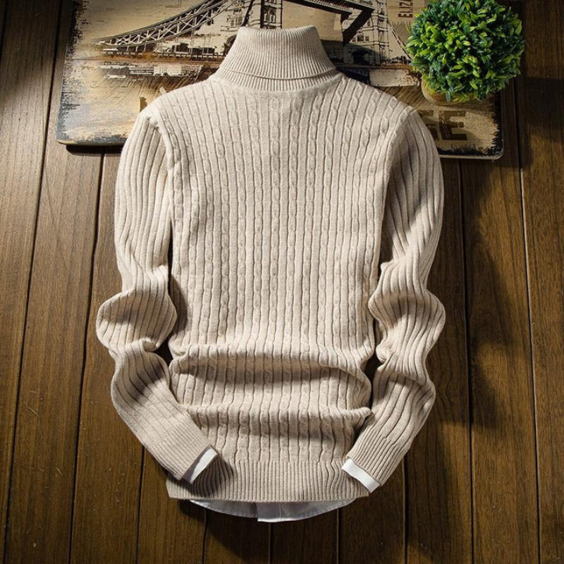 Pull Femme Élégant à Manches Longues Col Roulé