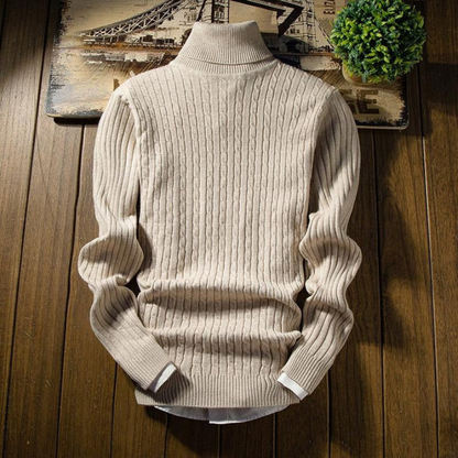 Pull Femme Élégant à Manches Longues Col Roulé