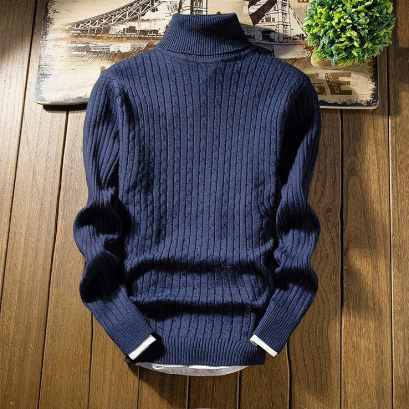 Pull Femme Élégant à Manches Longues Col Roulé