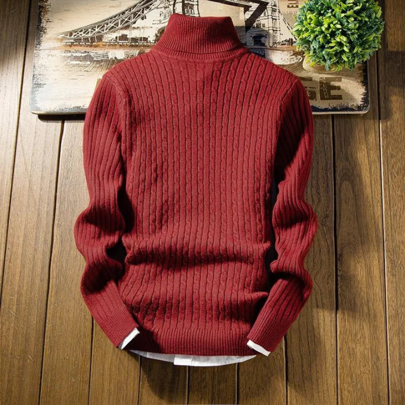 Pull Femme Élégant à Manches Longues Col Roulé