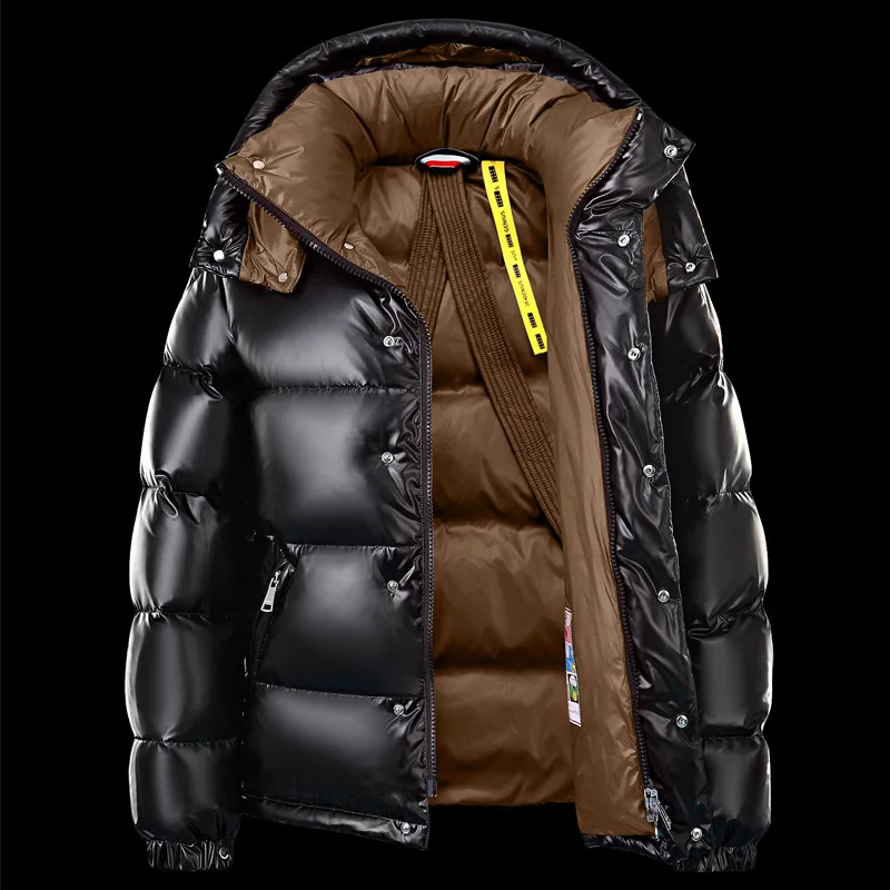 Doudoune Hiver à Capuche Imperméable avec Poches et Fermeture Éclair