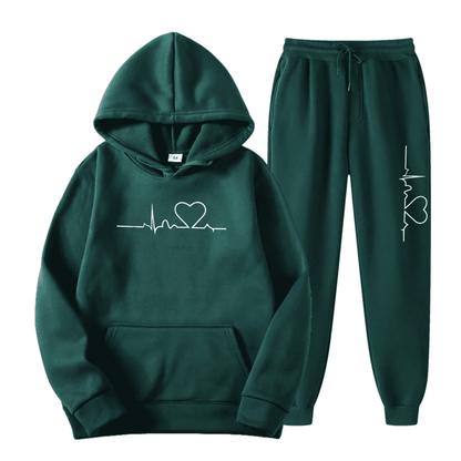 Sweat à Capuche et Pantalon de Sport Femme Cœur Amour