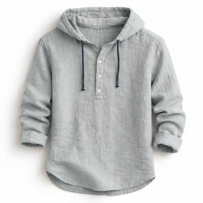 Chemise Homme Lin Coupe Décontractée Capuche Ajustable