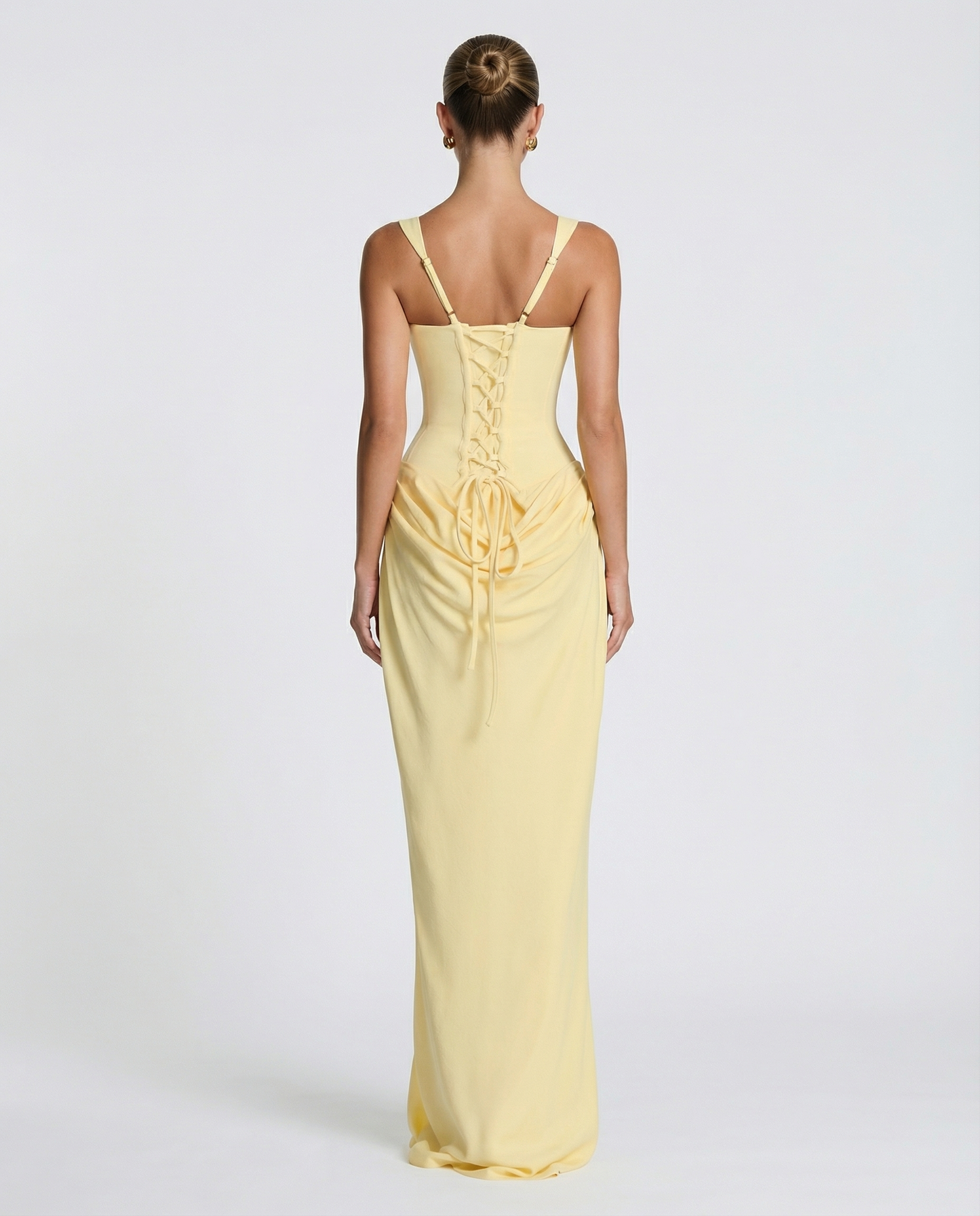 Robe Maxi Femme Satinée Coupe Ajustée Effet Sablier