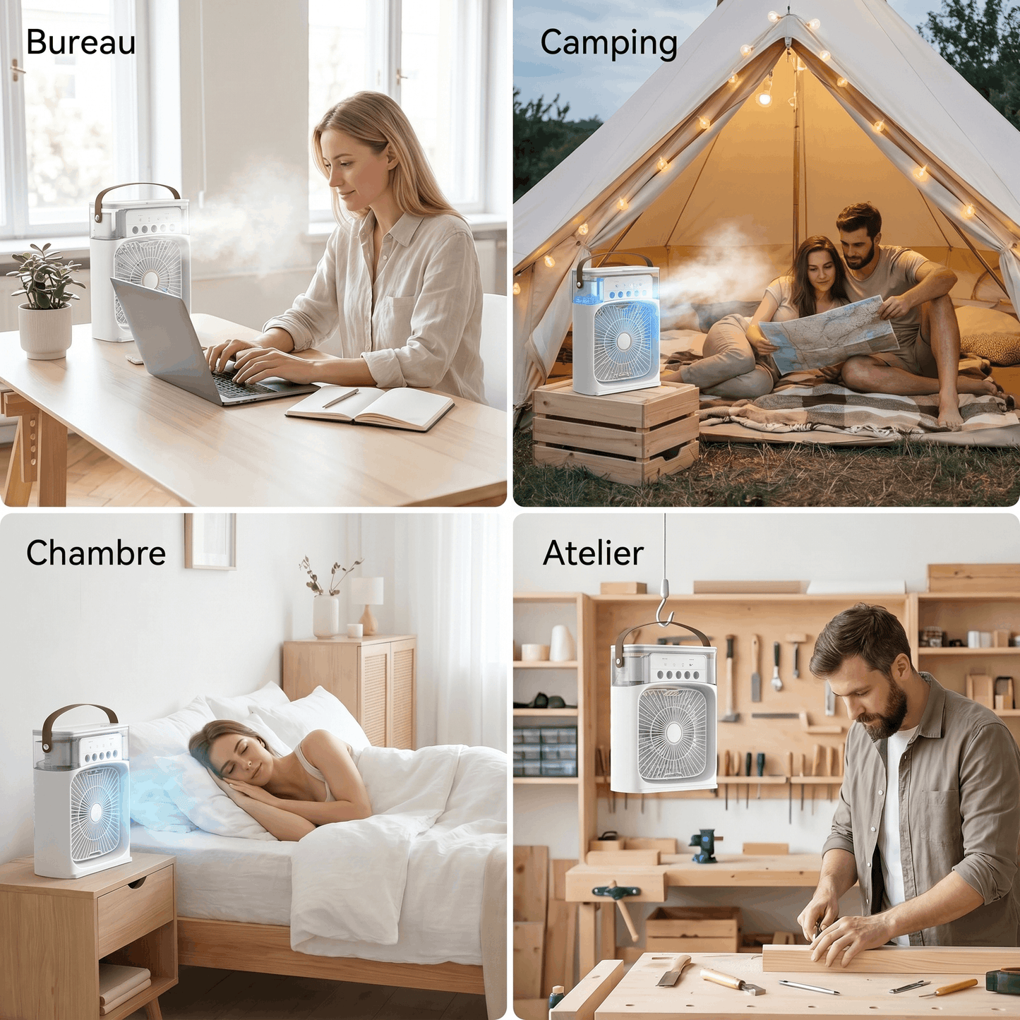 Ventilateur de Bureau Brumisateur Silencieux – Rafraîchisseur USB Portable