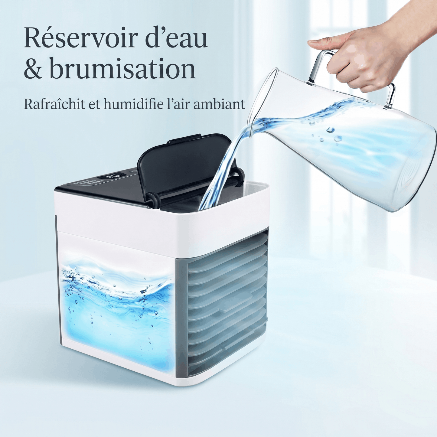 Mini Climatiseur d'Air Portable 3-en-1 – Ventilateur, Rafraîchisseur & Humidificateur