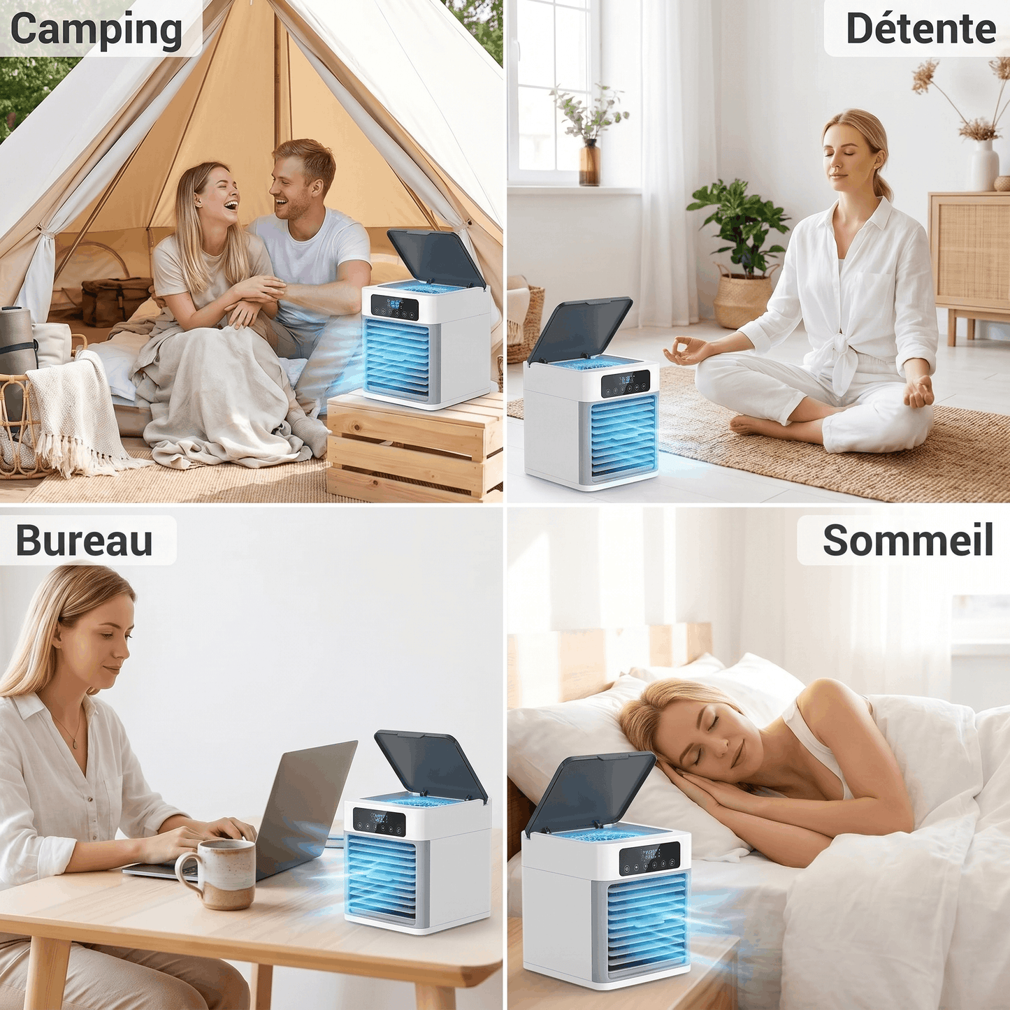 Mini Climatiseur d'Air Portable 3-en-1 – Ventilateur, Rafraîchisseur & Humidificateur