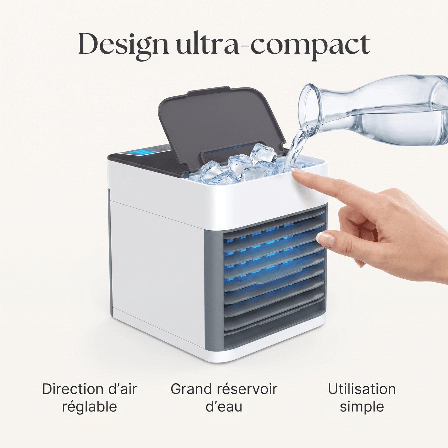 Mini Climatiseur d'Air Portable 3-en-1 – Ventilateur, Rafraîchisseur & Humidificateur