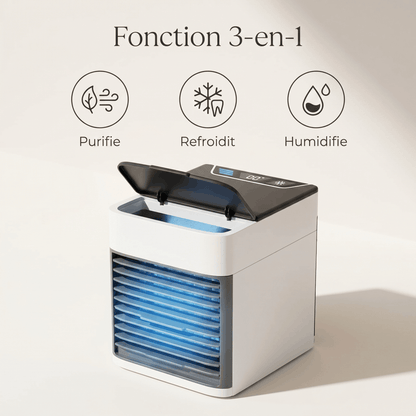 Mini Climatiseur d'Air Portable 3-en-1 – Ventilateur, Rafraîchisseur & Humidificateur