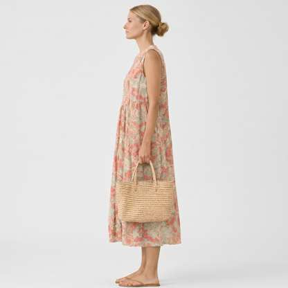 Robe midi Femme Fluide Col en V Imprimé Floral