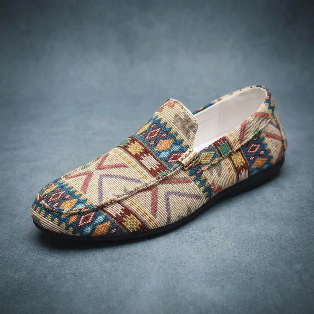 Mocassins Homme Confortables Motif Ethnique